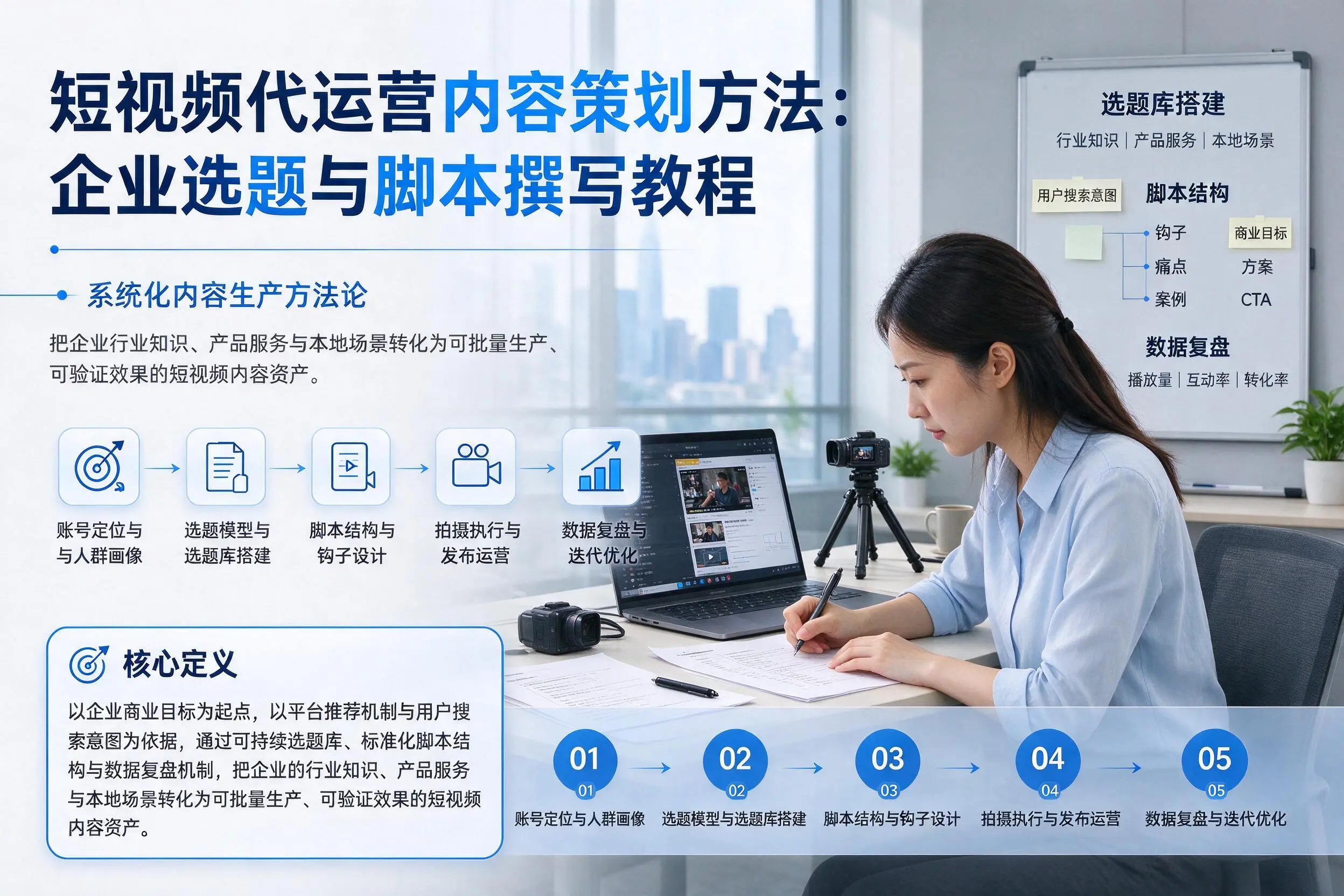 短视频代运营内容策划方法：广安企业选题与脚本撰写教程
