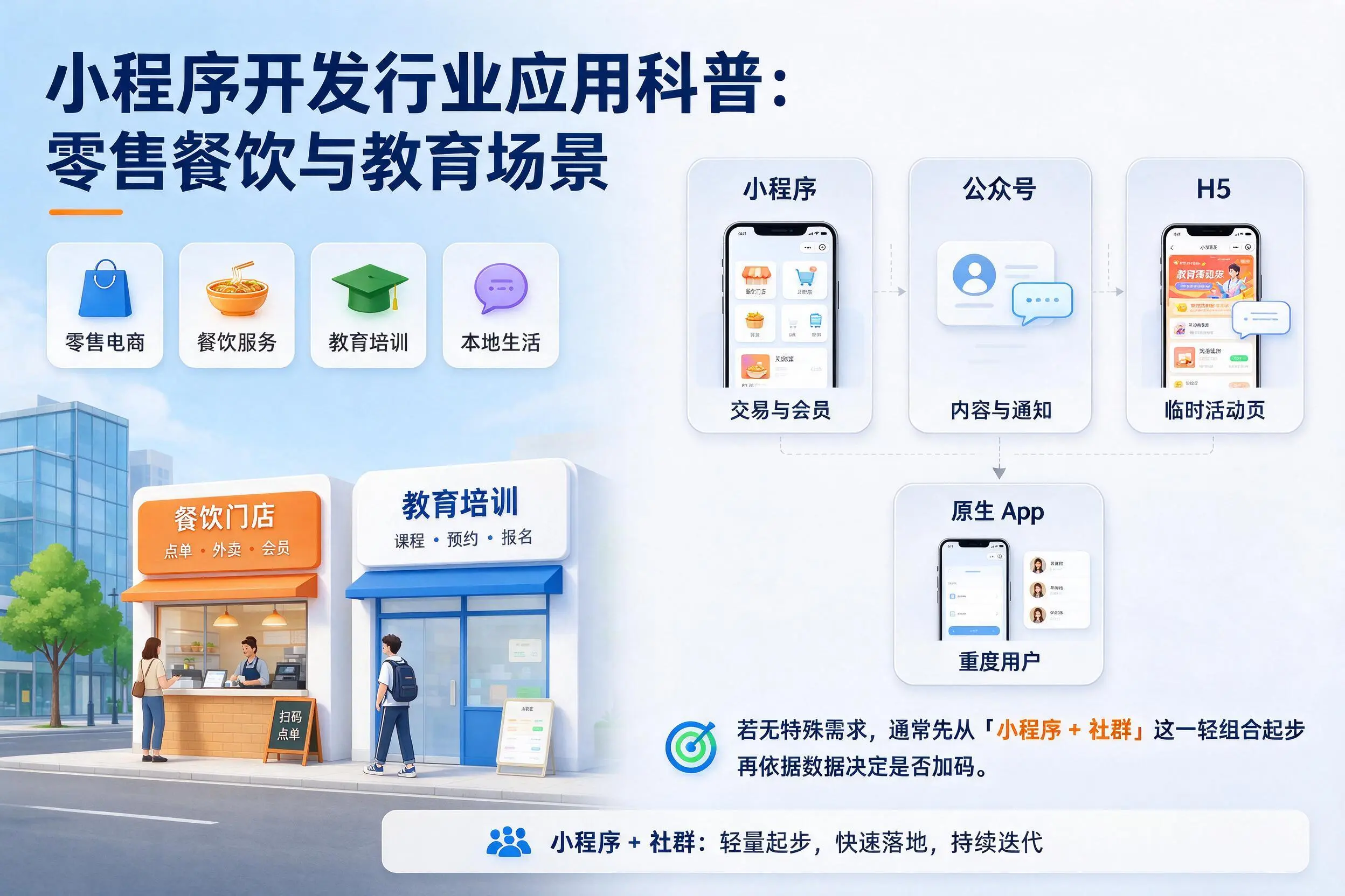 广安小程序开发行业应用科普：零售餐饮与教育场景