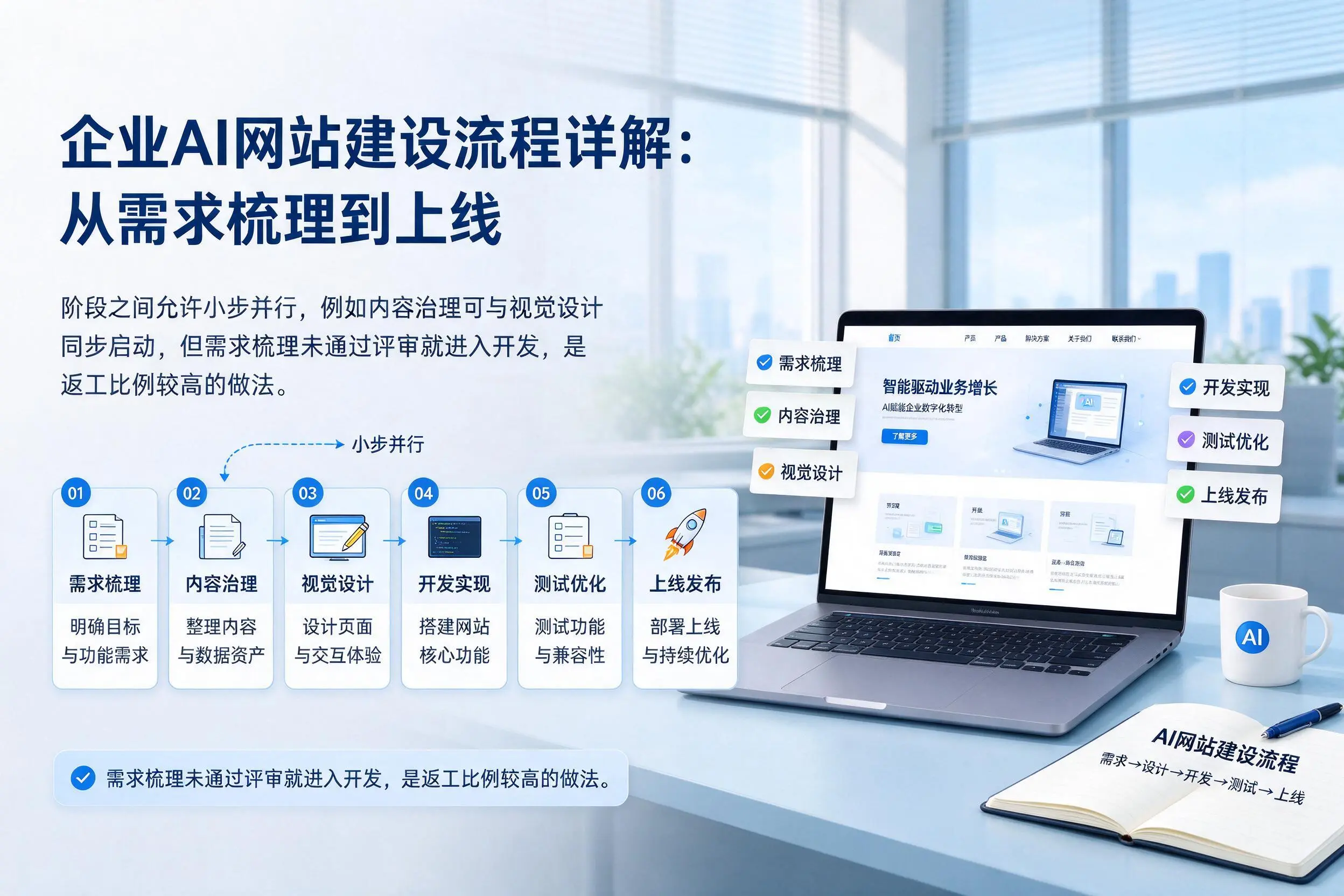 广安企业AI网站建设流程详解:从需求梳理到上线
