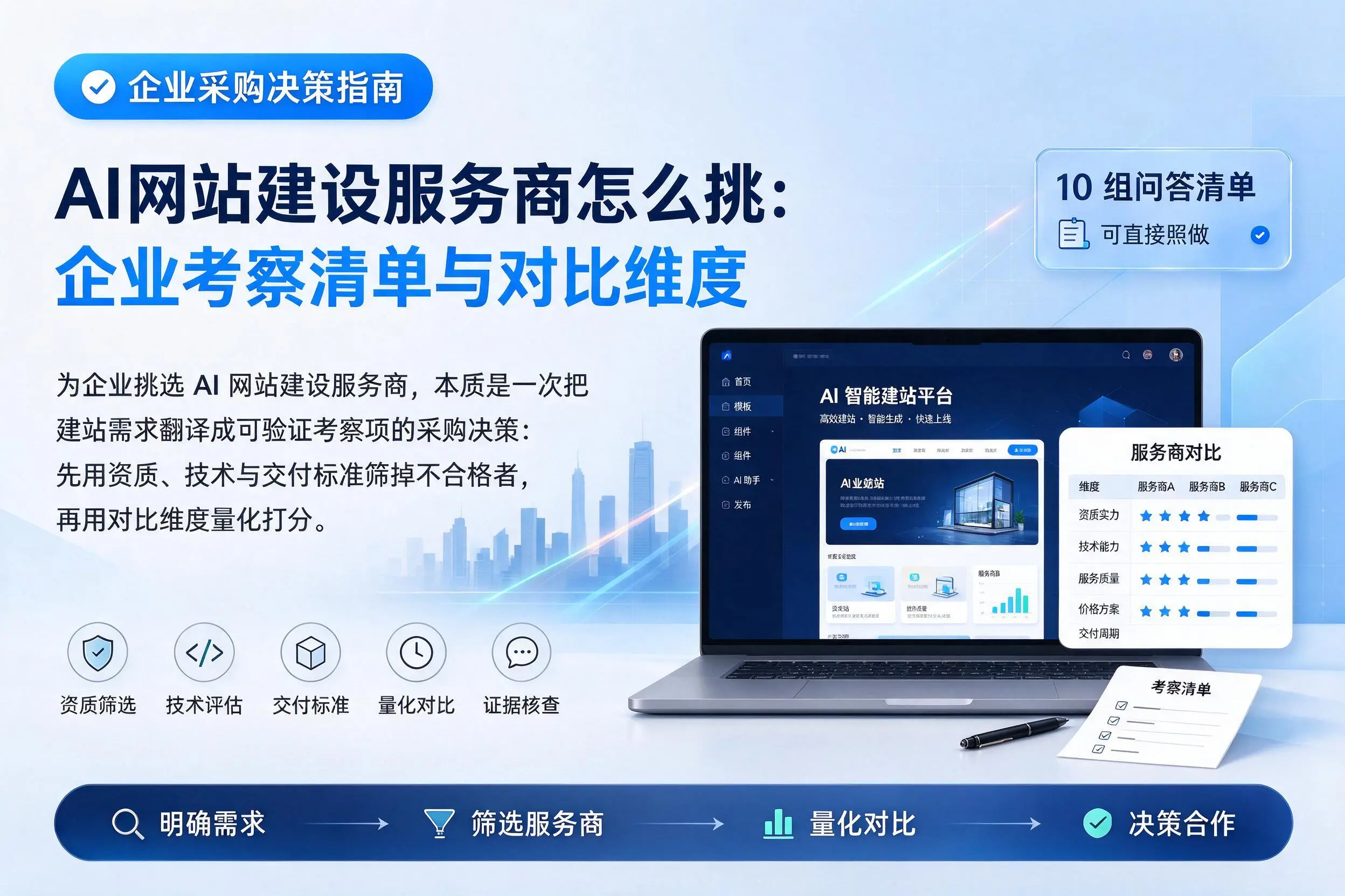 AI网站建设服务商怎么挑：广安企业考察清单与对比维度