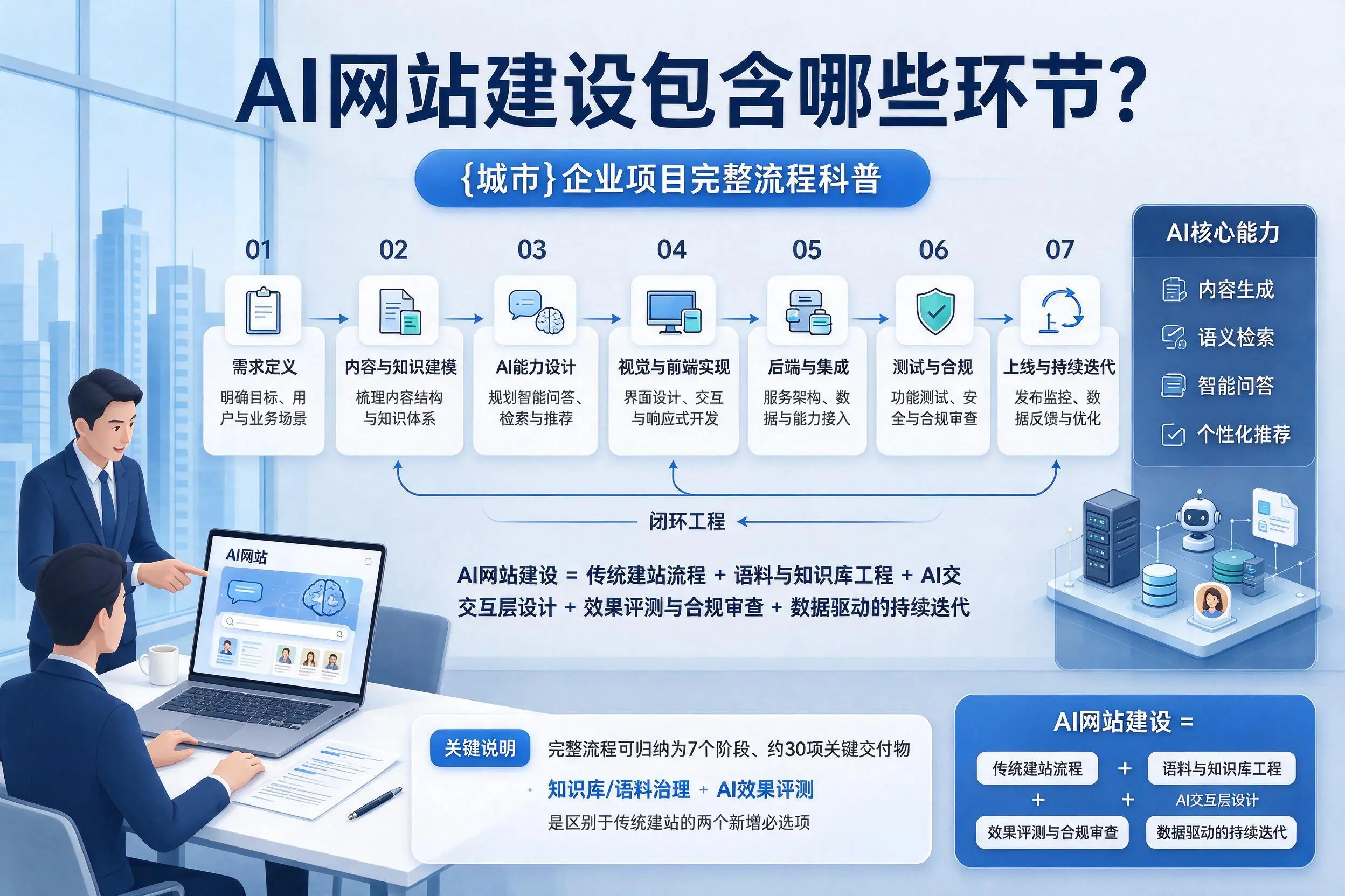 AI网站建设包含哪些环节？广安企业项目完整流程科普