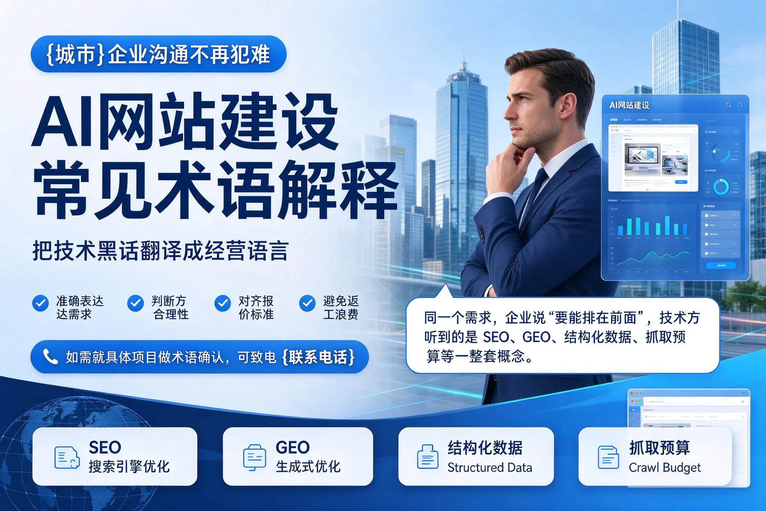 AI网站建设常见术语解释,广安企业沟通不再犯难