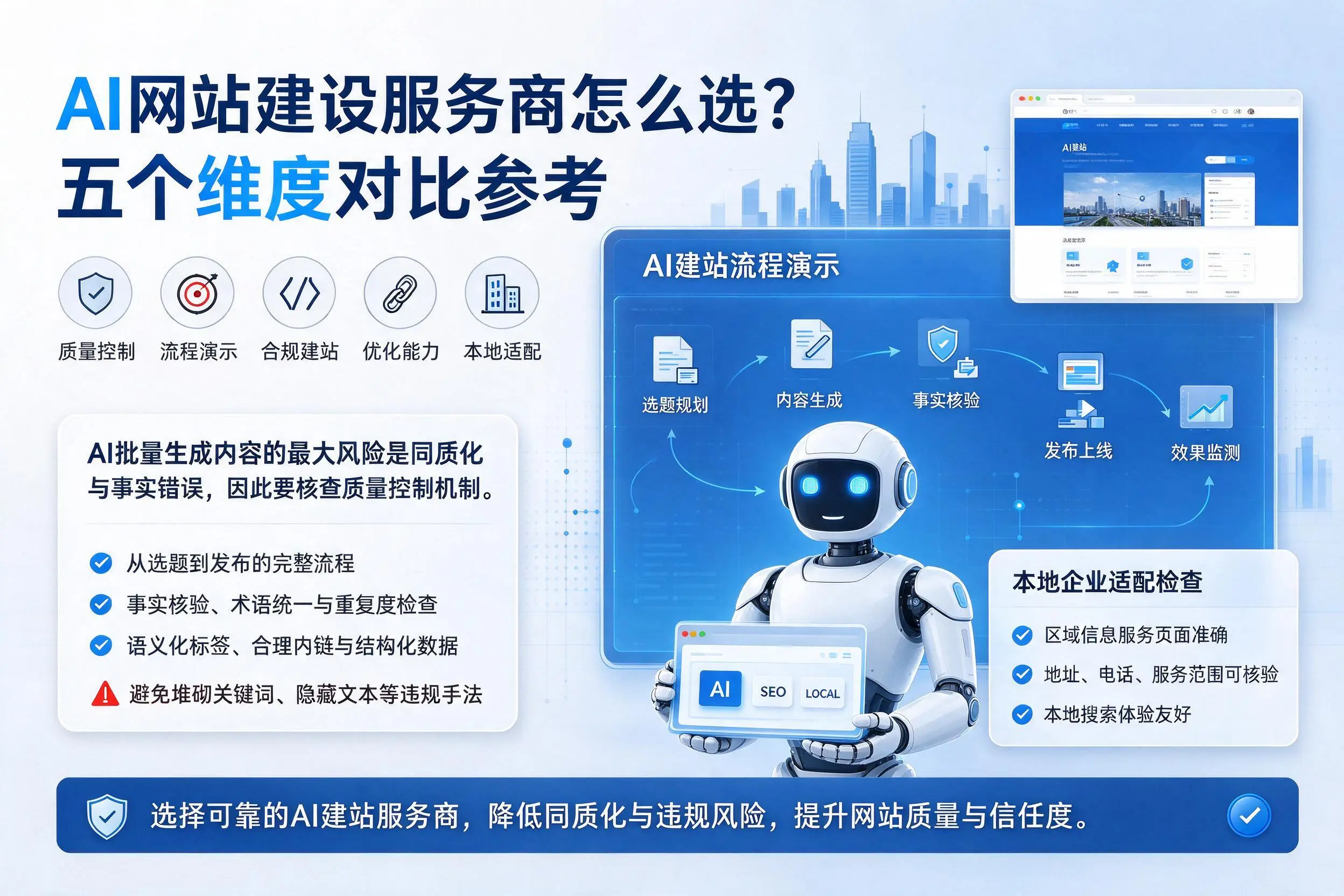 广安AI网站建设服务商怎么选?五个维度对比参考