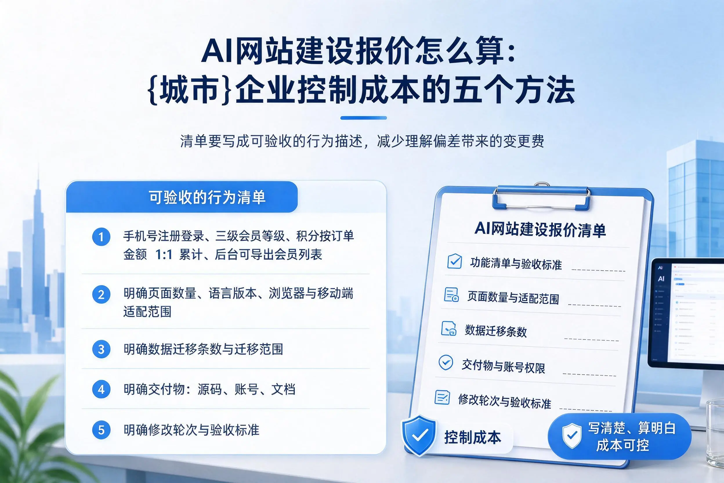AI网站建设报价怎么算:广安企业控制成本的五个方法